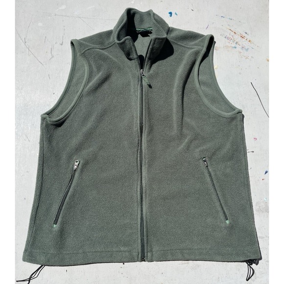 Lands' End Other - Men's Lands' End Vest Green Full-Zip L Sleeveless Logo Outdoors Camp Hike Game